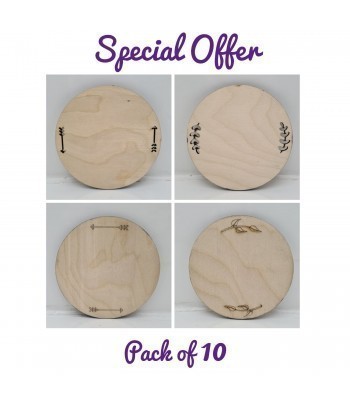 SPECIAL OFFER - 6mm Birch Plywood Leaf or Arrow Design Discs - 15 Pack